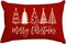 Christmas Pillow Covers 12x20 Inch,Merry Christmas Tree Pillows Decorative Throw Pillows,Xmas Red Cushion Cover Decor for Holiday Couch Sofa Outdoor Lumbar(6)